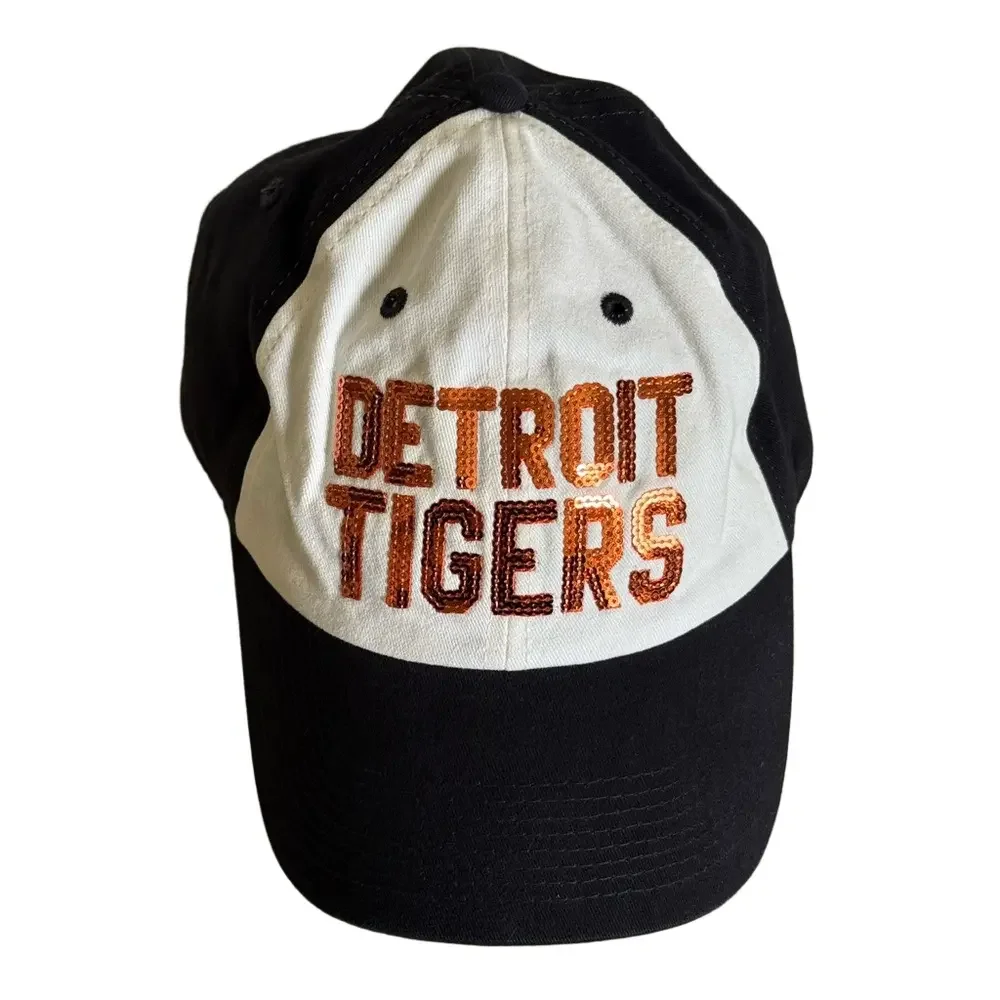 Victoria's Secret PINK x 47 Brand Detroit Tigers Hat Baseball Hat Orange Sequins